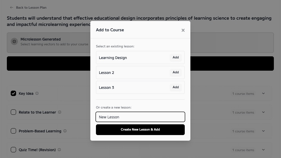 Generate Microlessons