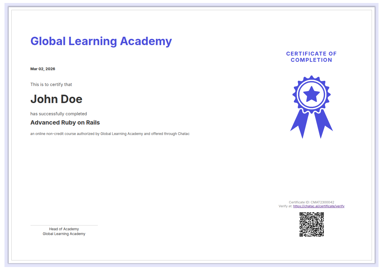Certificate Preview