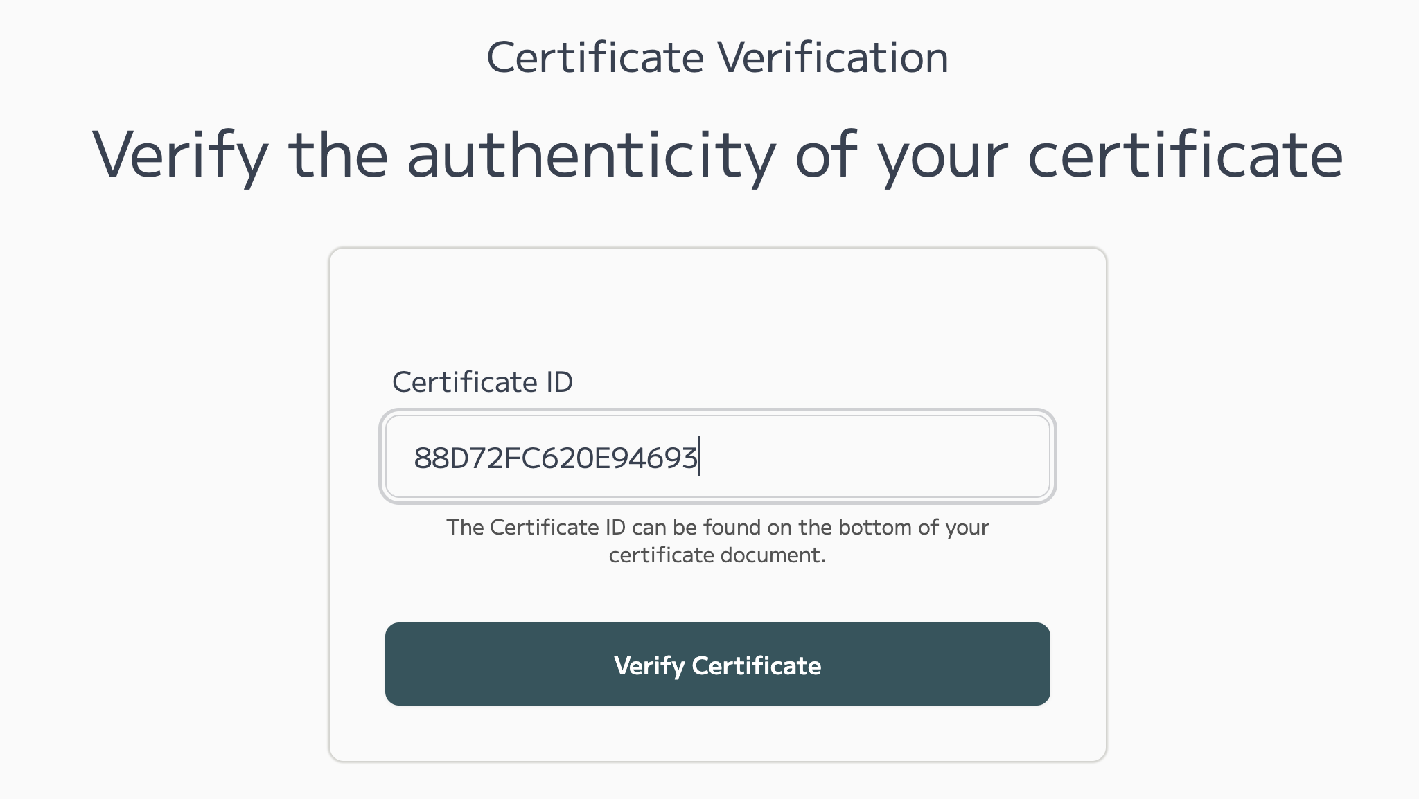 Certificate Verification Portal
