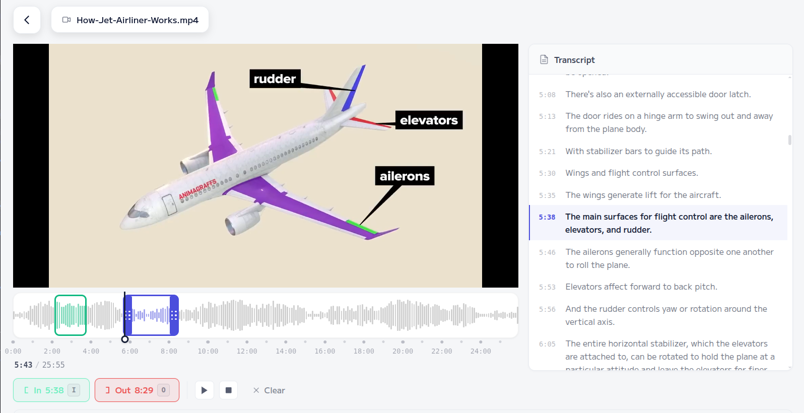Video Clipper Interface